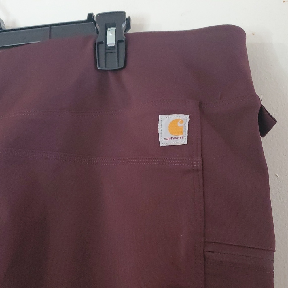 Womens Carhartt Brown Fitted Leggings Size 2X Zip Pocket - Picture 8 of 12